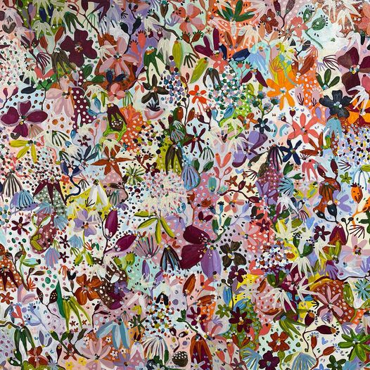 "Garden Club" original acrylic on canvas 187x125 framed in Tas oak