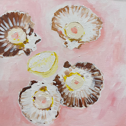 “Pink scallops” Original framed artwork