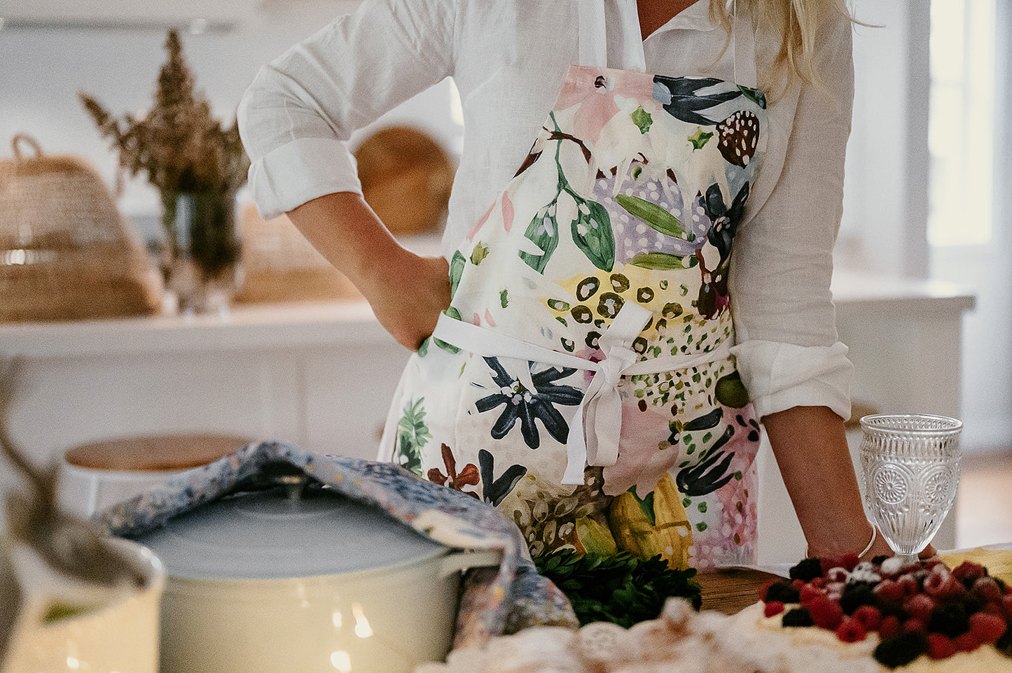 “Garden Dance” 100% Linen Tea Towel